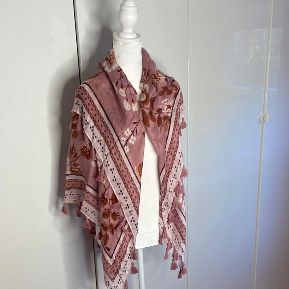 Brand new Floral Pink and Brown Scarf